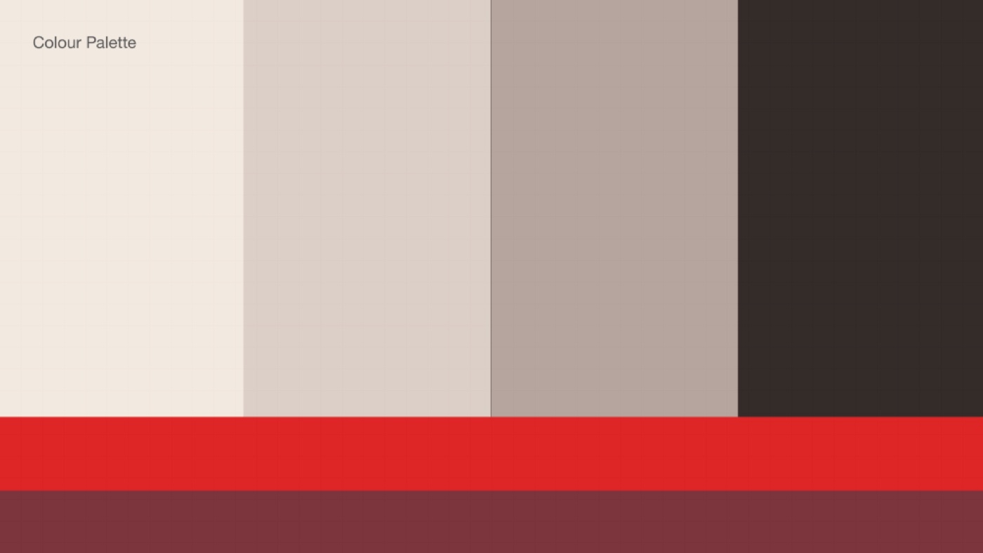 Al Maghrib warm neutral and red colour palette