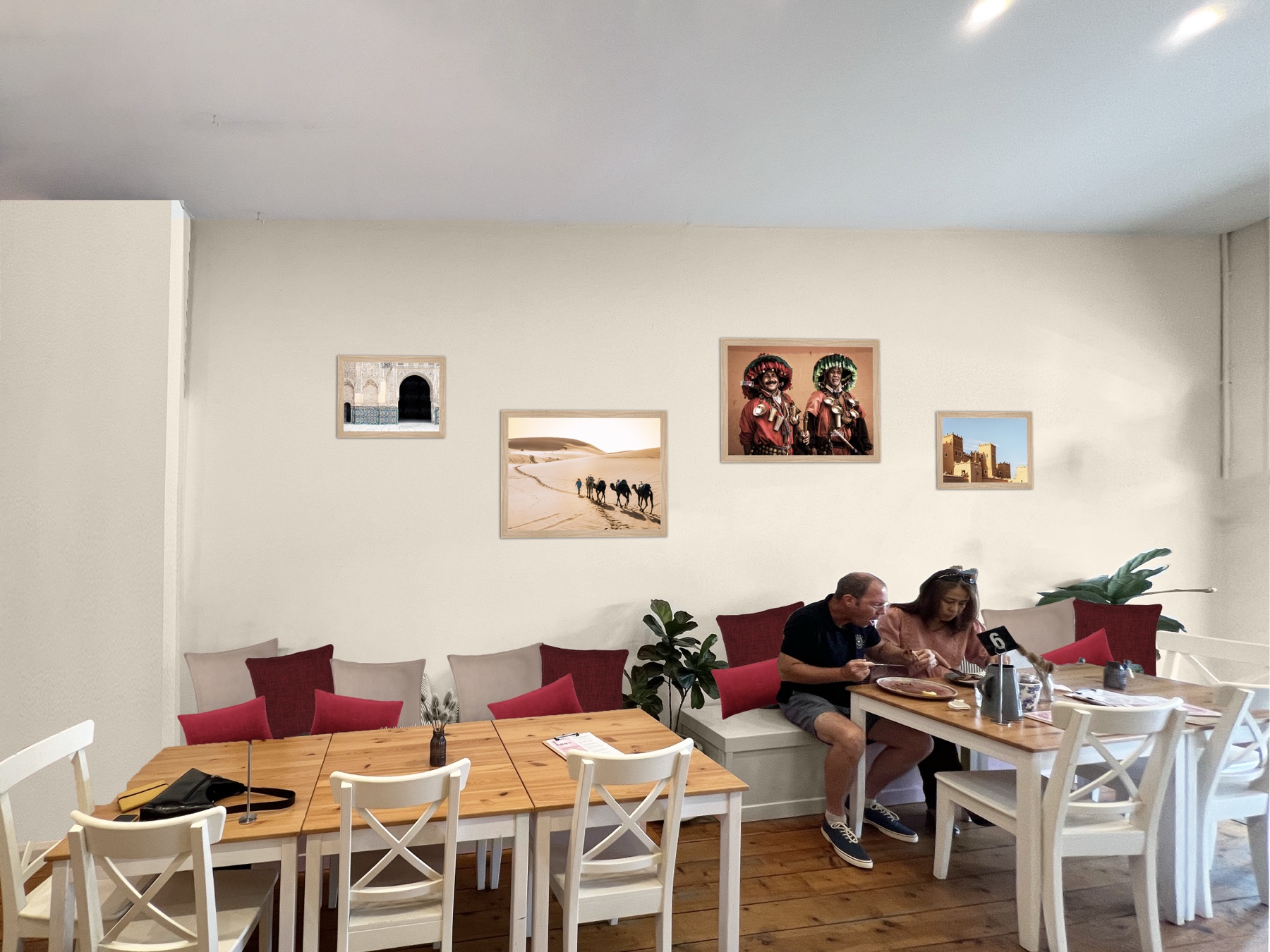 Al Maghrib restaurant interior and wall art