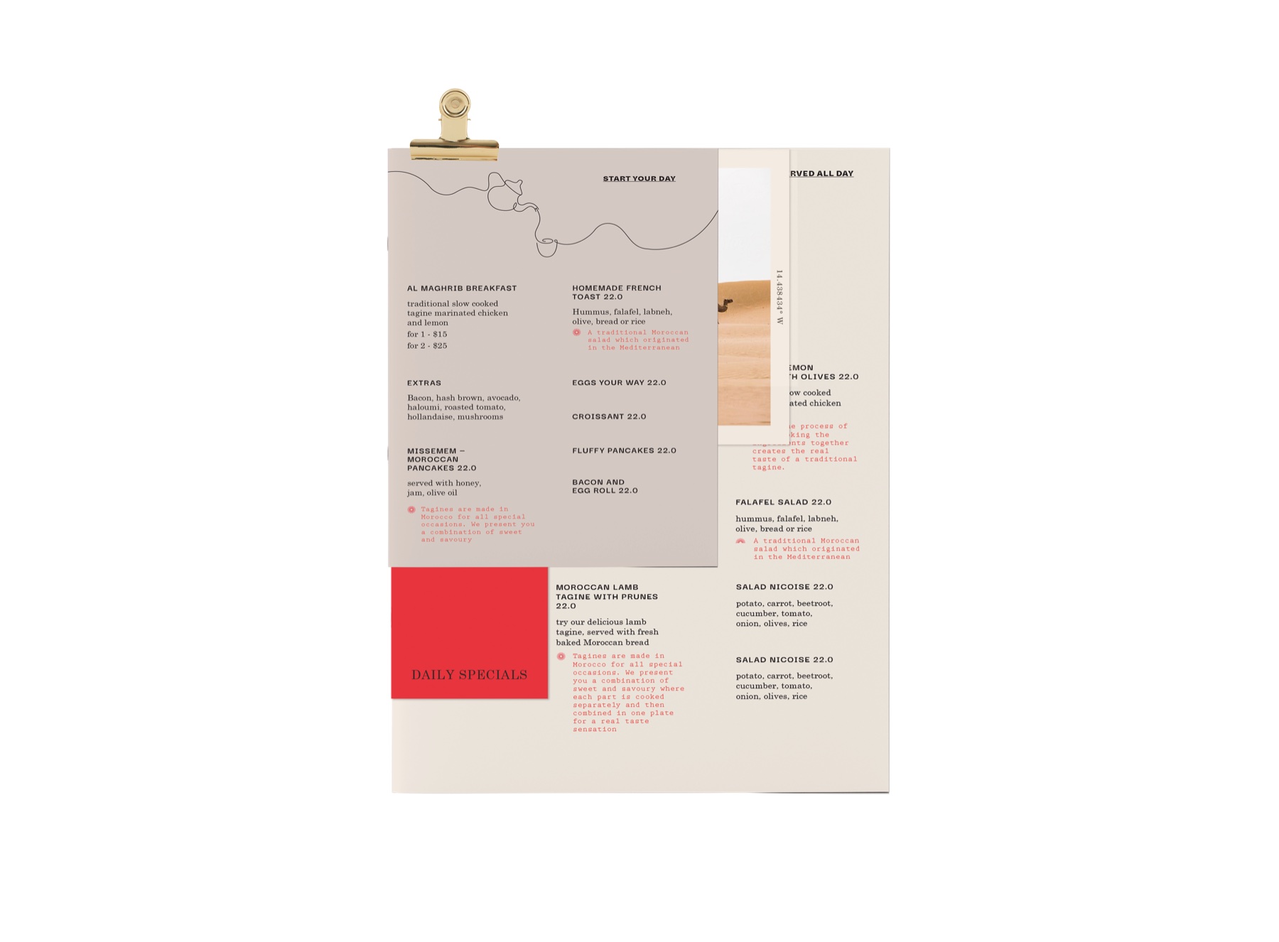 Al Maghrib menu design