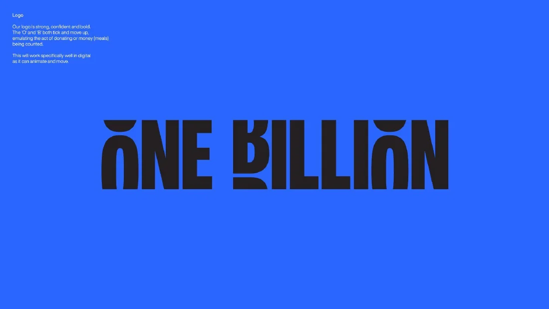 One Billion typographic logo on blue