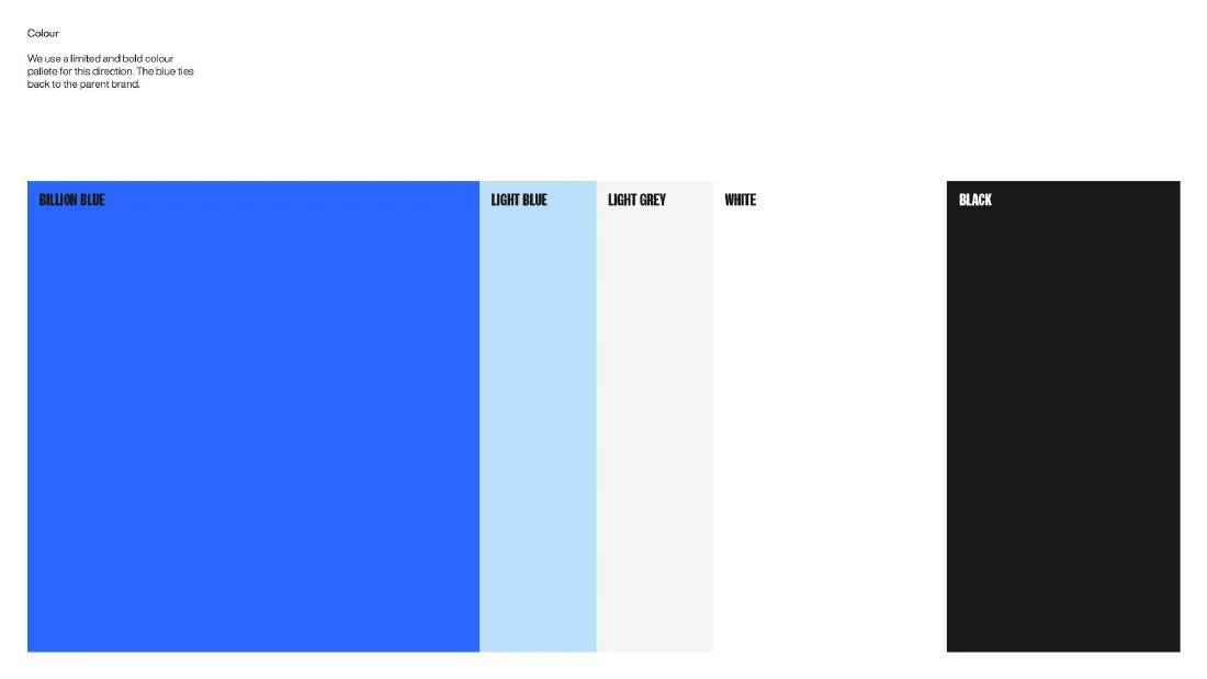 One Billion blue colour palette