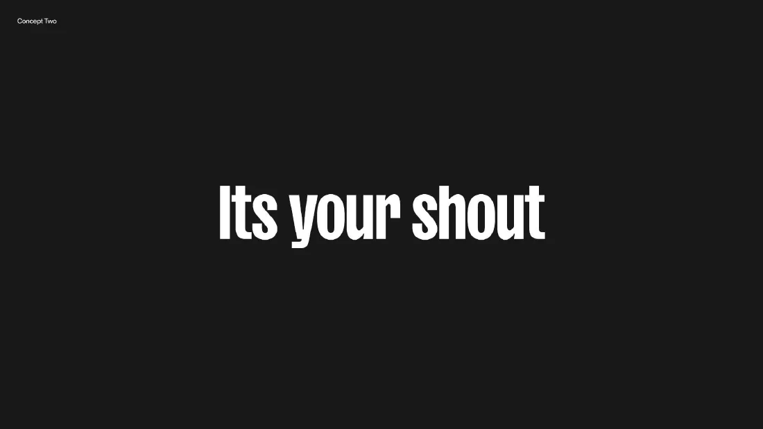 It's Your Shout concept title