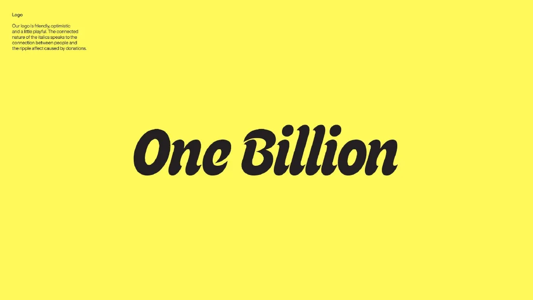 One Billion script logo on yellow