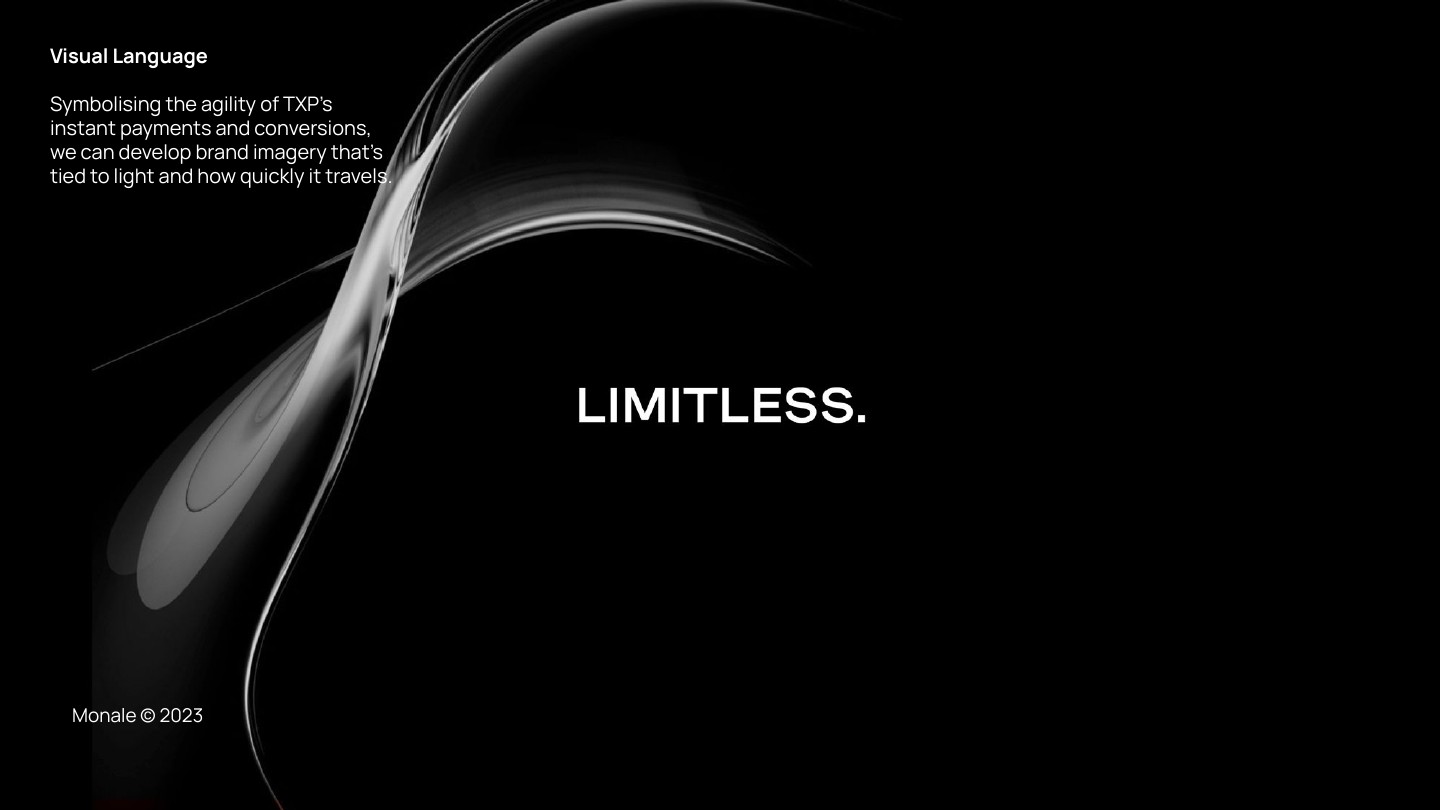 Limitless Payments concept showing a light-led visual language for instant transactions