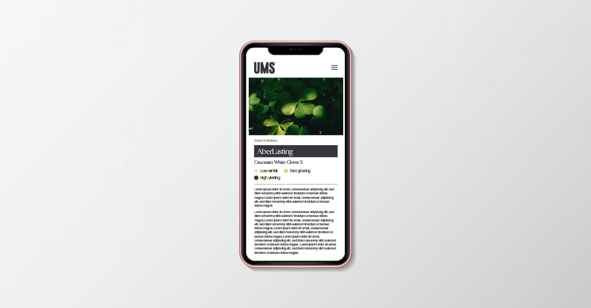 UMS mobile product information experience