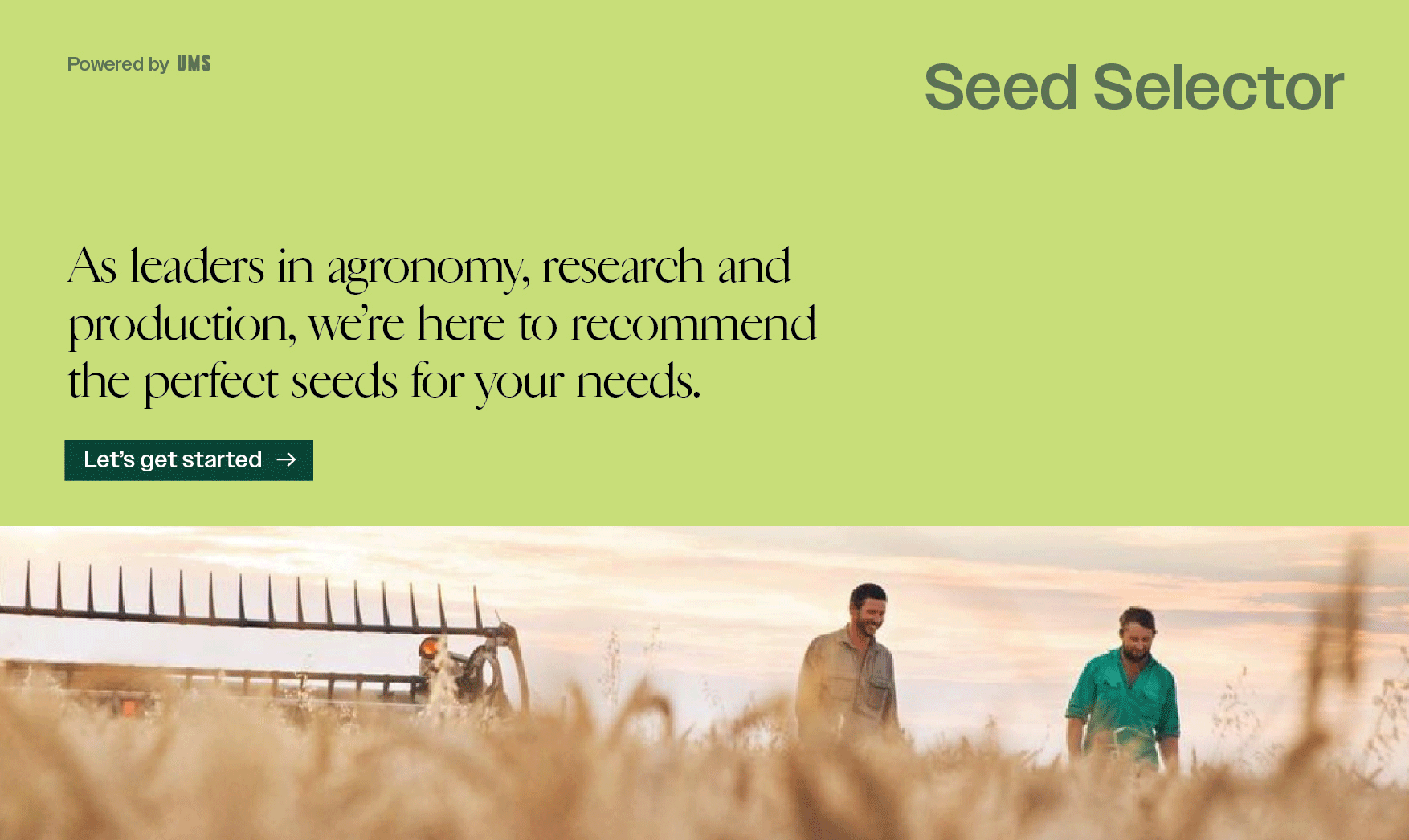 UMS Seed Selector digital tool